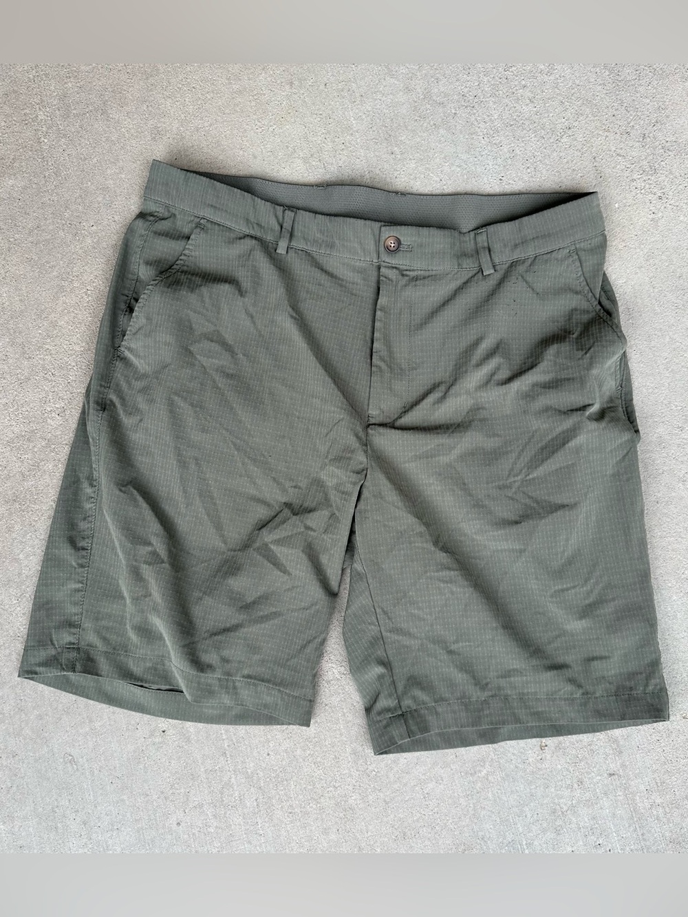 Greg Norman Collection Olive Green Flat-Front Performance Shorts 36